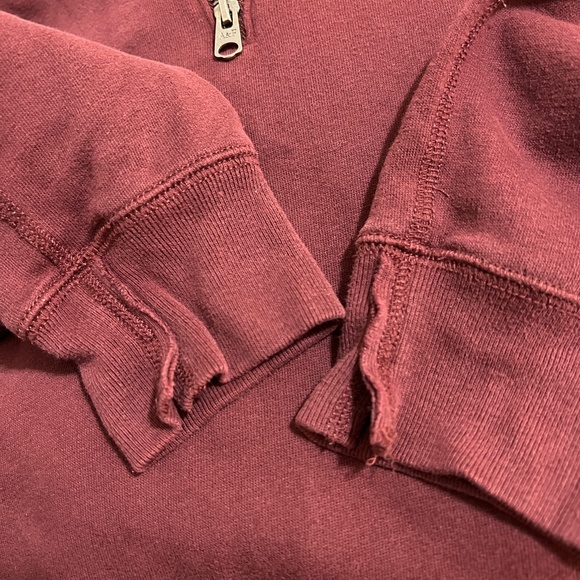 Abercrombie and Fitch Women's Maroon Quarter Zip Sweatshirt - Picture 5 of 5